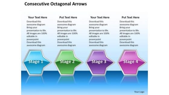 Ppt Consecutive Illustration Of Octagonal Arrows 4 Phase Diagram PowerPoint Templates