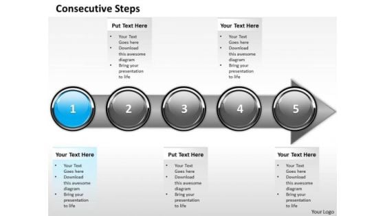 Ppt Consecutive Imitation Of Business Process Using 5 Power Point Stage PowerPoint Templates