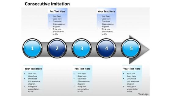 Ppt Consecutive Imitation Of Marketing Process Using 5 Stages PowerPoint Templates