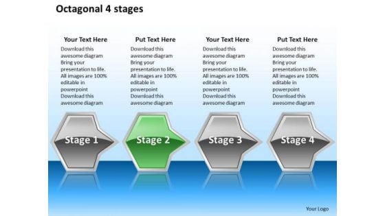 Ppt Consecutive Octagonal PowerPoint Graphics Arrows 4 Stage Templates