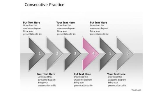 Ppt Consecutive Practice Of 6 Concepts Through Circular Arrows PowerPoint 2010 Templates