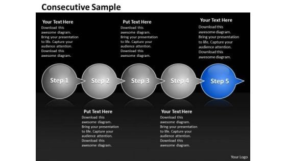Ppt Consecutive Sample Of 5 Steps Through Curved Arrows PowerPoint 2010 Templates