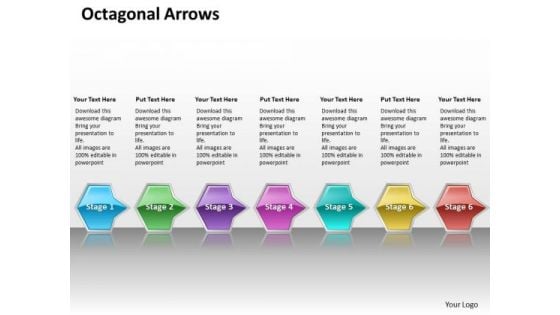 Ppt Continual Flow Of Octagonal Curved Arrows PowerPoint 2010 7 Stages Templates