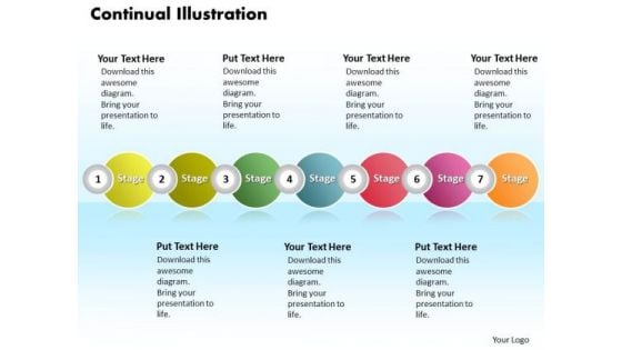 Ppt Continual Illustration Of Action Using 7 State Diagram PowerPoint Templates