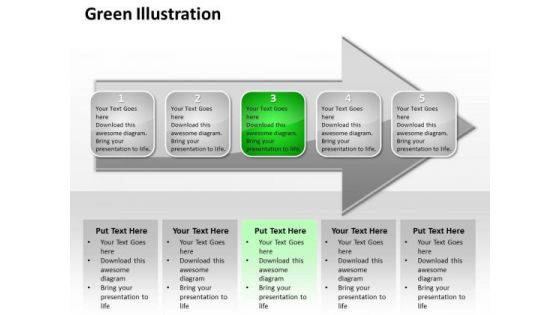 Ppt Continual Illustration Of Green Approach An Arrow PowerPoint Templates