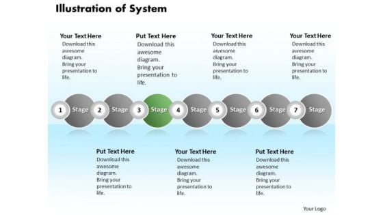 Ppt Continual Illustration Of System Using 7 State Diagram PowerPoint Templates