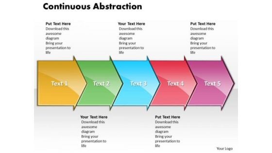 Ppt Continuous Abstraction By 5 Circular Arrows PowerPoint 2010 Templates