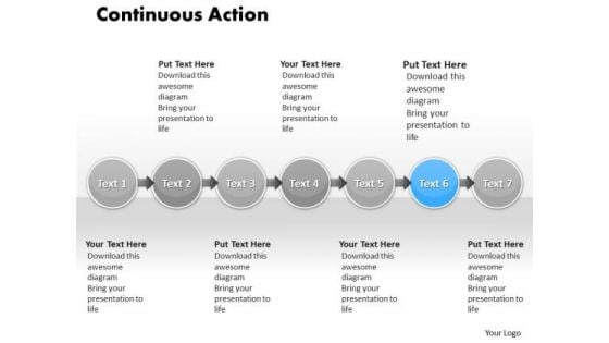 Ppt Continuous Action Of 7 Steps Working With Slide Numbers PowerPoint Templates