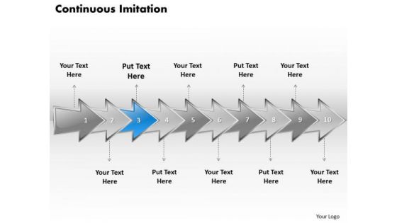 Ppt Continuous Arrows Of Business Process Using 10 State Diagram PowerPoint Templates