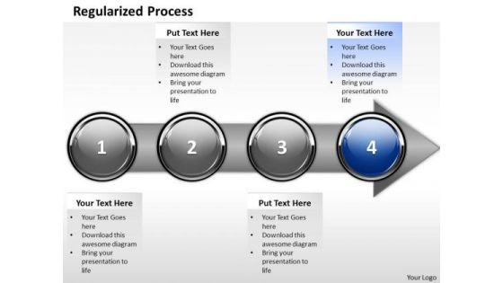 Ppt Continuous Description Of Arrow Process Through 4 State Diagram PowerPoint Templates