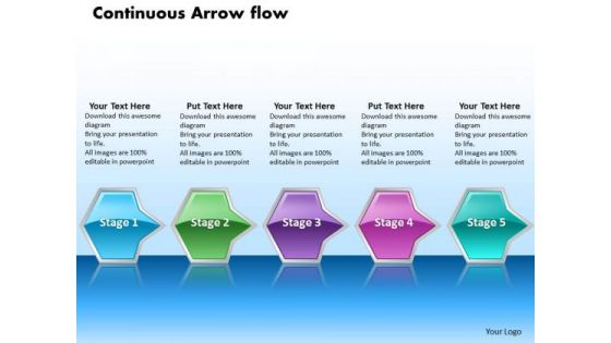 Ppt Continuous Flow Of Octagonal Curved Arrows PowerPoint 2010 5 Stages Templates