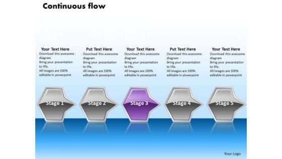 Ppt Continuous Flow Of Octennial Arrows 5 State Diagram Purple PowerPoint Templates