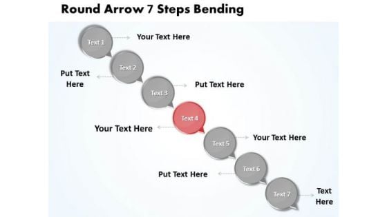 Ppt Continuous Half Circle PowerPoint 2010 Arrow Process 7 Steps Diagram Templates