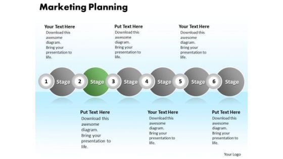 Ppt Continuous Illustration Of Marketing Planning Using 6 Power Point Stage PowerPoint Templates