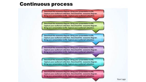 Ppt Continuous Process Using 6 Rectangular Arrows Layouts PowerPoint 2003 Templates