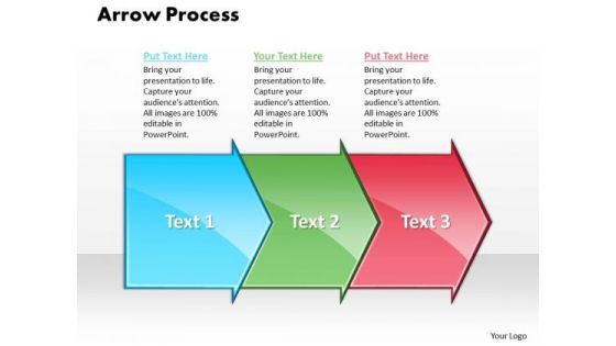 Ppt Continuous Representation By 3 Curved Arrows PowerPoint 2010 Templates