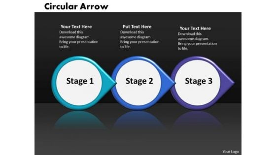 Ppt Continuous Work Flow Chart PowerPoint Of 3 Stages Circular Arrow Templates