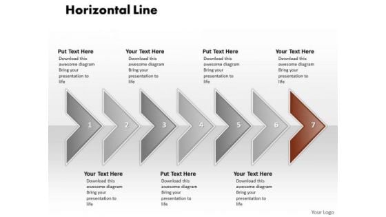 Ppt Correlated Circular Arrows PowerPoint 2010 Horizontal Line 7 Stages Templates