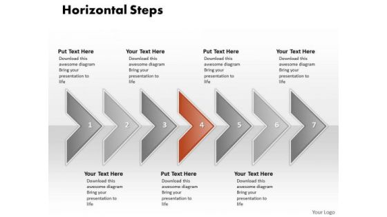 Ppt Correlated Shapes Arrows PowerPoint Horizontal Stages Templates