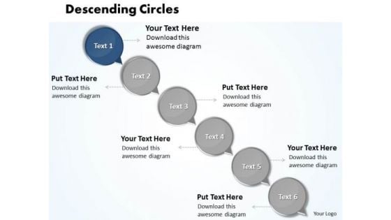 Ppt Descending Circles Connections Travel With Arrow PowerPoint Templates