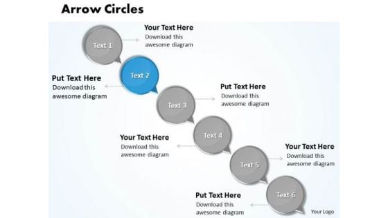 Ppt Descending Circles Lotus Connections With Arrow 6 Steps PowerPoint Templates