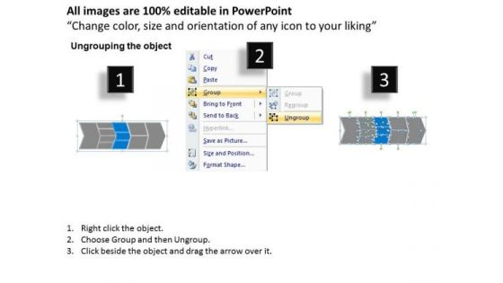 Ppt Describing Blue Components Using Chevron Diagram PowerPoint Free Templates