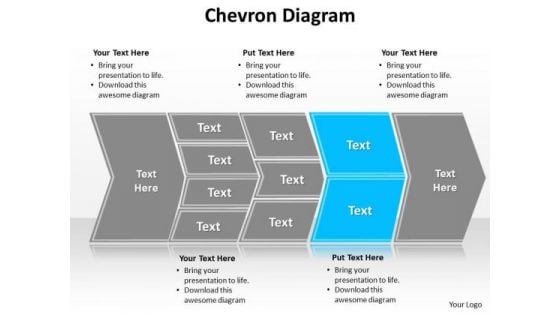 Ppt Describing Sky Blue Component Using Chevron Diagram PowerPoint Templates