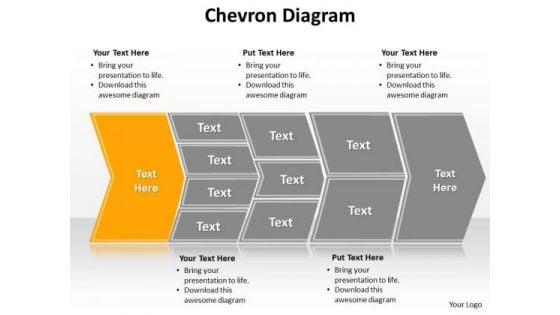 Ppt Describing Yellow Component Using Chevron Diagram PowerPoint Templates