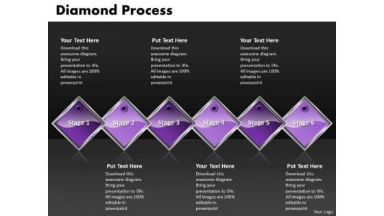 Ppt Diamond Process 6 Power Point Stage PowerPoint Templates