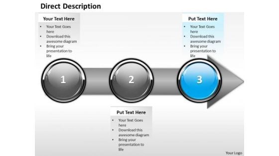 Ppt Direct Description Of Arrow Process Using Stage 3 PowerPoint Templates