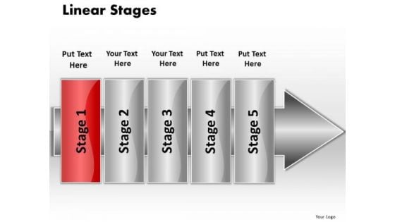 Ppt Direct Flow 5 Phase Diagram PowerPoint Templates