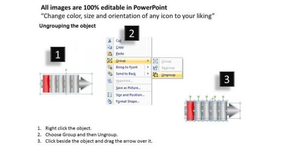 Ppt Direct Flow 5 Phase Diagram PowerPoint Templates