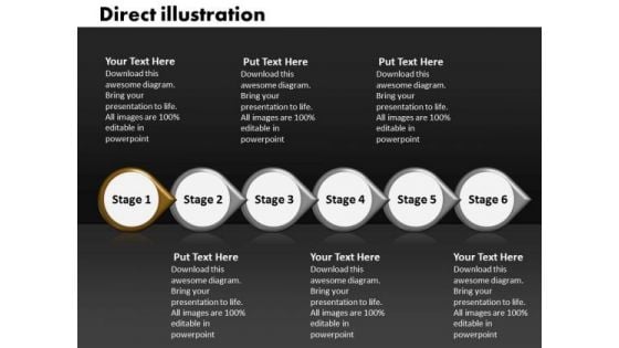 Ppt Direct Illustration Of 6 Steps Involved Process PowerPoint Templates