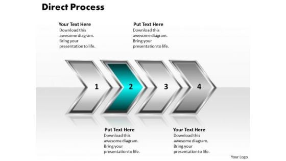 Ppt Direct Illustration Of Process Using 4 Power Point Stage PowerPoint Templates