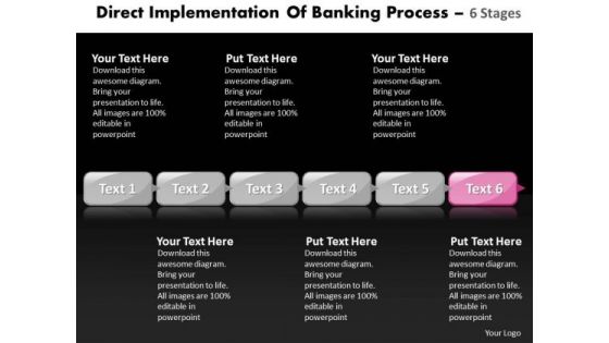 Ppt Direct Implementation Of Banking Process Using 6 Steps Business PowerPoint Templates