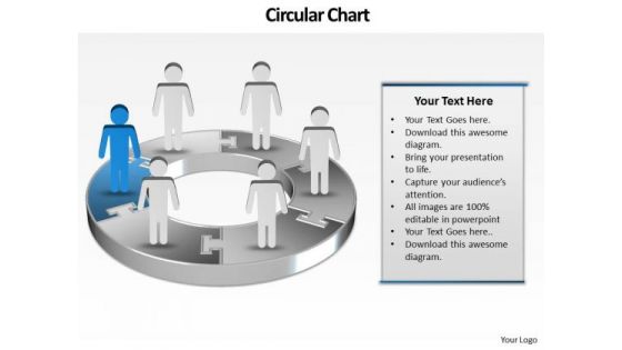 Ppt Display Of 3d Pie Org Chart PowerPoint 2010 With Standing Busines Men Templates