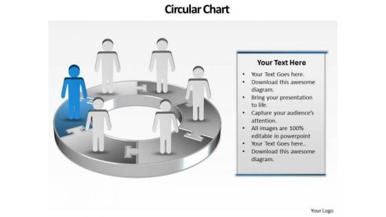 Ppt Display Of 3d Pie Org Chart PowerPoint 2010 With Standing Busines Men Templates