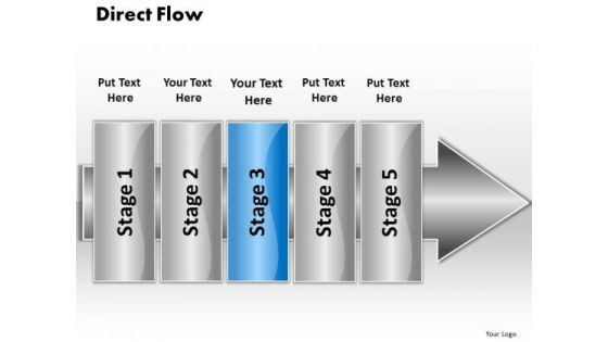 Ppt Even Flow 5 Stages PowerPoint Templates