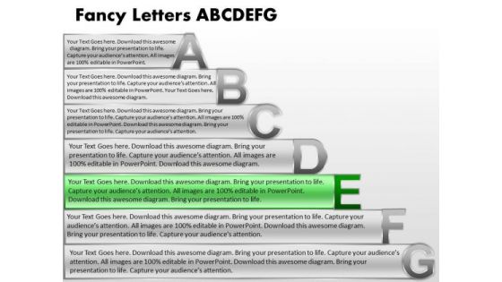 Ppt Fancy Letters Abcdefg With Textboxes Business Plan PowerPoint Growth Templates