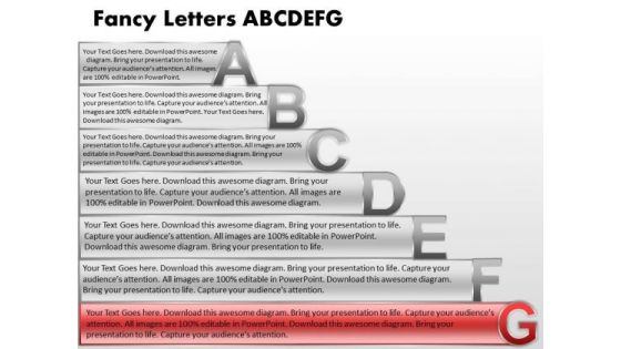 Ppt Fancy Letters Abcdefg With Textboxes Time Management PowerPoint Company Templates