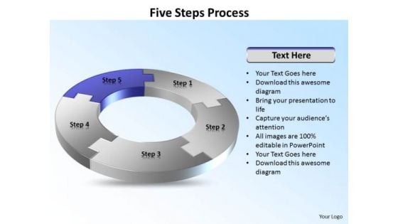 Ppt Five Power Point Stage Circular PowerPoint Menu Template Flow Templates