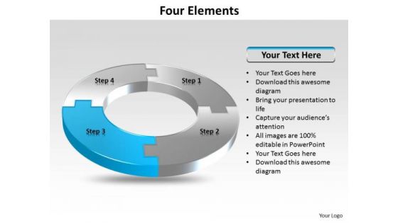Ppt Four Colorful PowerPoint Presentations Puzzles Forming Circle Showing Blue Templates