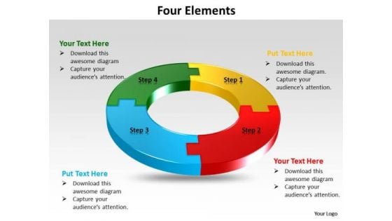 Ppt Four Colorful PowerPoint Presentations Puzzles Forming Circle Templates