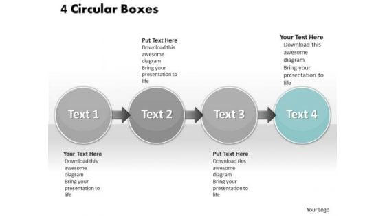 Ppt Four Interconnected Stock Exchange Text Circles PowerPoint Templates