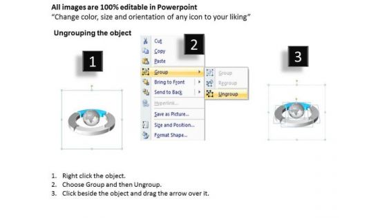Ppt Four Segments Around Globe PowerPoint Presentation Circle Blue Templates