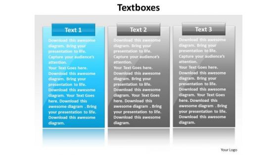 Ppt Free Red White And Blue PowerPoint Templates Text Box Representation