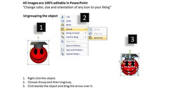 Ppt Graduation Celebration Smiley Emoticon Business Strategy PowerPoint Business Templates