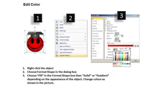 Ppt Graduation Celebration Smiley Emoticon Business Strategy PowerPoint Business Templates