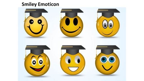 Ppt Graduation Celebration Smiley Emoticon Time Management PowerPoint Business Templates