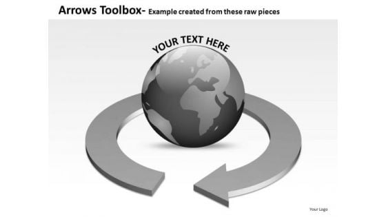 Ppt Graphics Showing Circle Diagram Around Globe